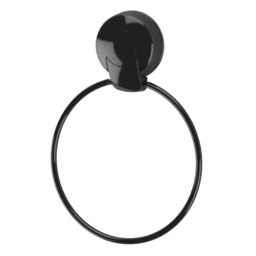 Rackhams Suctionloc Black Steel Suction Wall Mounted Towel Ring - thumbnail 6