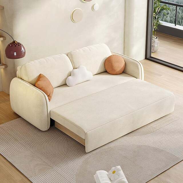 Rackhams Lunana Two Seater Sofa Bed With Drawer - Orange ( Made to order ) - 128cm (With one drawer)