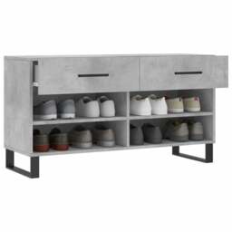 Rackhams Shoe Bench Concrete Grey 102x35x55 cm Engineered Wood - thumbnail 4