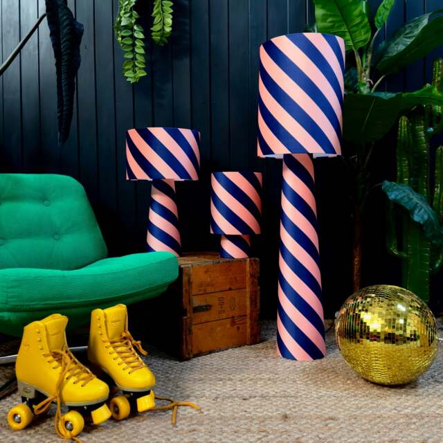 Rackhams Portable Helter Skelter Velvet lamps in Peach Fuzz - Midi - 52cm Height - Rechargeable LED Bulb - image 1