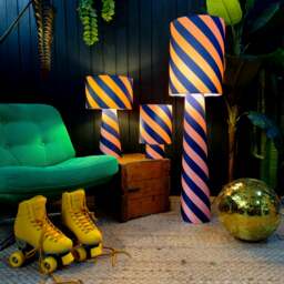 Rackhams Portable Helter Skelter Velvet lamps in Peach Fuzz - Midi - 52cm Height - Rechargeable LED Bulb - thumbnail 2