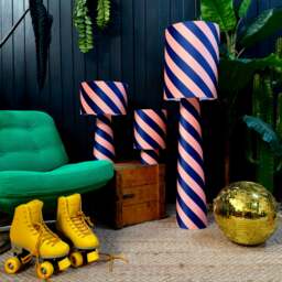Rackhams Portable Helter Skelter Velvet lamps in Peach Fuzz - Midi - 52cm Height - Rechargeable LED Bulb