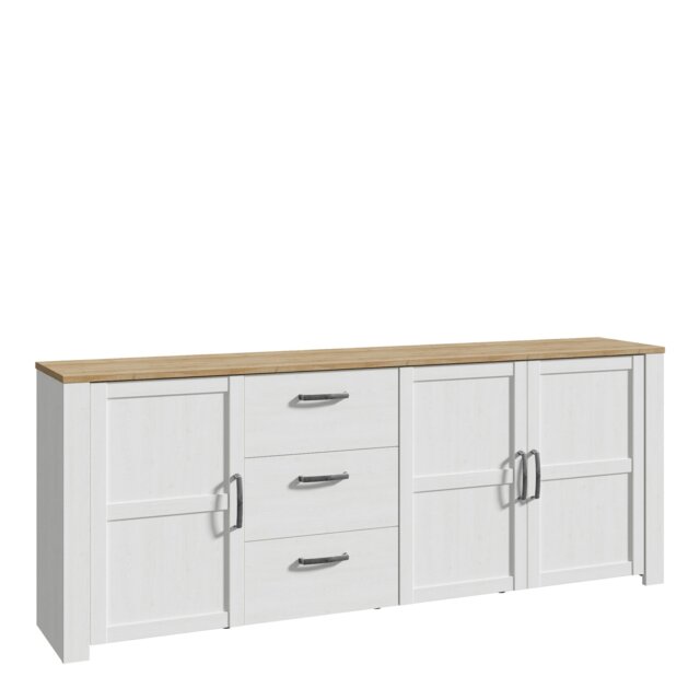 Rackhams Bohol Large Sideboard in Riviera Oak/White - White - 220.8 - 1 - image 1