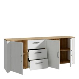 Rackhams Bohol Large Sideboard in Riviera Oak/White - White - 220.8 - 1 - thumbnail 3