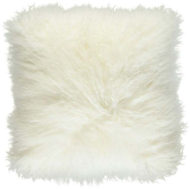 Rackhams Curly Sheepskin Cushion - Doublesided - 56x56 cm - 40x40 cm - Ivory - image 1