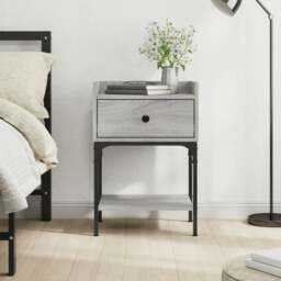 Rackhams Bedside Table Grey Sonoma 40.5x31x60 cm Engineered Wood