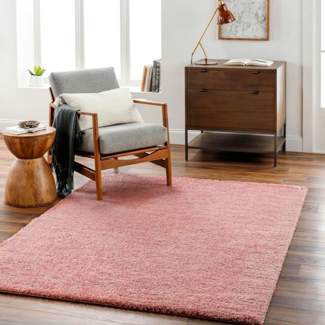 Rackhams Cloudy Shag-Solid Color Pink Plush Soft Pile Rug - 160 x 213 cm - image 1