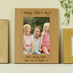 Rackhams Personalised Happy Father's Day 5x7 Oak Finish Photo Frame - thumbnail 2