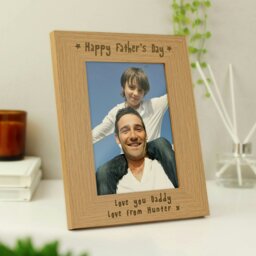 Rackhams Personalised Happy Father's Day 5x7 Oak Finish Photo Frame - thumbnail 4