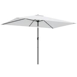 Rackhams Garden Parasol, Outdoor Umbrella with Tilt Function, Cream White - Rectangular, Adjustable Tilt - Garden Parasol - Cream White - thumbnail 2