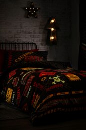 Rackhams Toxic Glow in the Dark Duvet Cover Set - Black - thumbnail 3