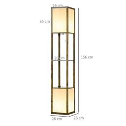 Rackhams Modern Shelf Floor Lamp with Dual Ambient Light, Standing Lamp Living Room, Bedroom, 156cm, Brown - thumbnail 3