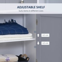 Rackhams Bathroom Floor Storage Cabinet w/ 2 Drawers Door Cupboard Grey White - Multicolour - thumbnail 5