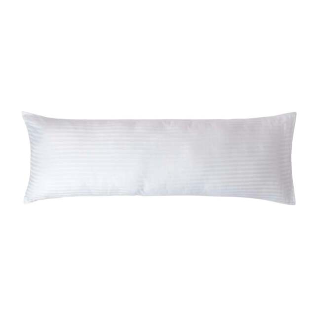 Rackhams Silky 330 TC Egyptian Cotton Satin Stripe Body Pillowcase - White - image 1