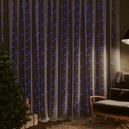 Rackhams LED Curtain Fairy Lights 3x3m 300 LED Blue 8 Function
