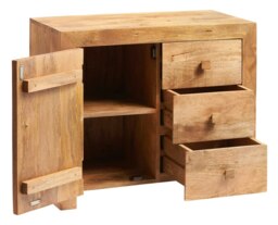 Rackhams Kaylin Light Mango 3 Drawer Sideboard - Wood - 1 - thumbnail 5