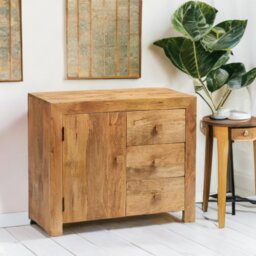 Rackhams Kaylin Light Mango 3 Drawer Sideboard - Wood - 1 - thumbnail 1