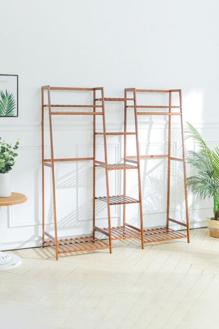 Rackhams Multi-Functional Clothes Hanging Rack Stand - Brown - image 1