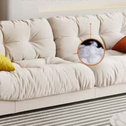 Rackhams Hudson Soft Two Seater, Three Seater, Four Seater Sofa, Cream - Others (Leathaire) - Two Seater 240cm - thumbnail 5