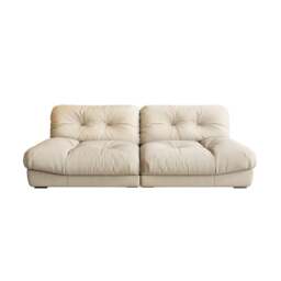 Rackhams Hudson Soft Two Seater, Three Seater, Four Seater Sofa, Cream - Others (Leathaire) - Two Seater 240cm - thumbnail 3