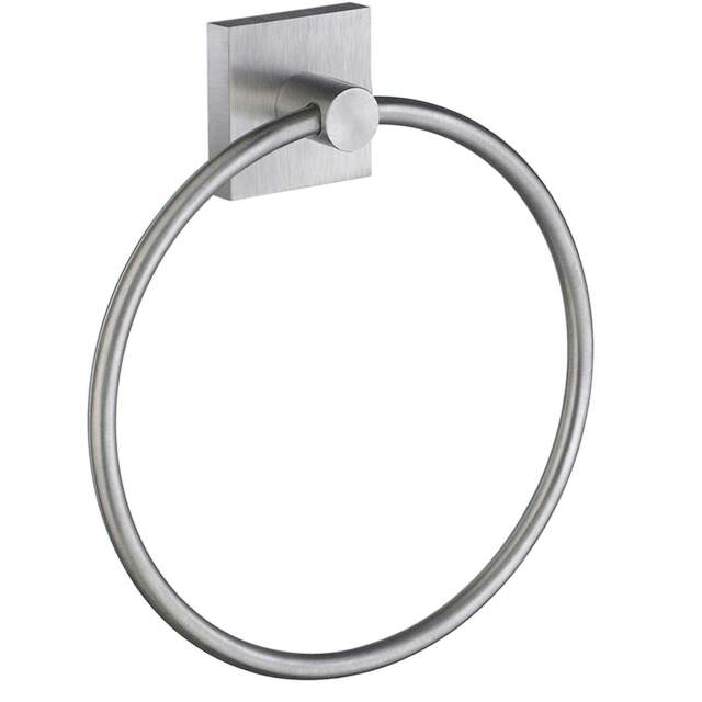 Rackhams Brushed Chrome Towel Ring (W)17cm Wall Mounted with Concealed Screws Bathroom Towel Holder