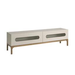 Rackhams Grey and Walnut Wood TV Stand With Interior Lighting 3242