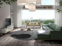 Rackhams Grey and Walnut Wood TV Stand With Interior Lighting 3242 - thumbnail 4