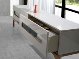 Rackhams Grey and Walnut Wood TV Stand With Interior Lighting 3242 - thumbnail 5