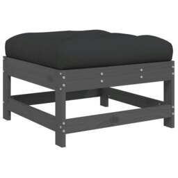 Rackhams Garden Footstool with Cushion Grey Solid Wood Pine - thumbnail 5