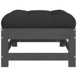 Rackhams Garden Footstool with Cushion Grey Solid Wood Pine - thumbnail 4