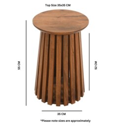 Rackhams Osburn Mango Wood Side Table - 35X35X55cm (LXDXH) - Wood - 1 - thumbnail 5