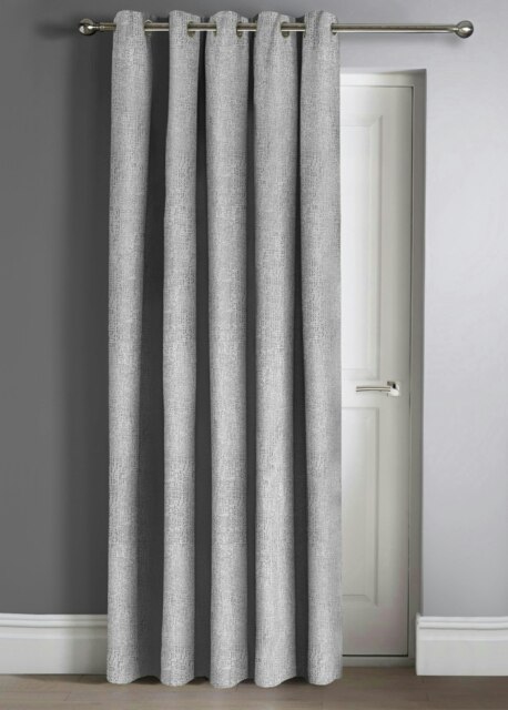 Rackhams Westwood Door Curtain - 117cm x 213cm - Silver - image 1