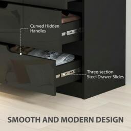 Rackhams 4 Drawer Chest of Drawers for Bedroom, 60 x 40 x 85cm, Black - thumbnail 5