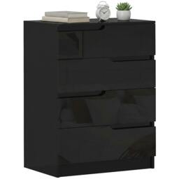 Rackhams 4 Drawer Chest of Drawers for Bedroom, 60 x 40 x 85cm, Black - thumbnail 2