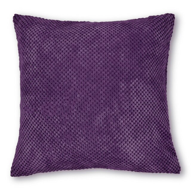 Rackhams Plain Soft Velour Cushion - 43cm x 43cm - Plum - image 1