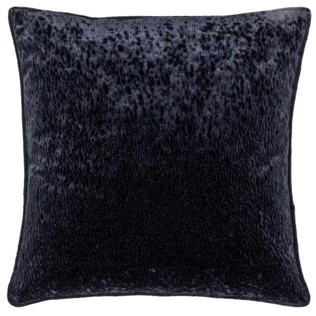 Rackhams Velvet Ripple Cushion Cover - Black - 50cm x 50cm - Black - 100% Polyester - image 1