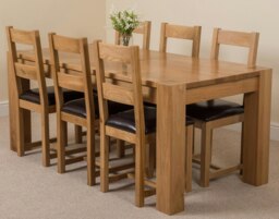 Rackhams Kuba Large Oak Dining Table with Lincoln Oak Chairs - Natural Oak - 8 chairs - thumbnail 2