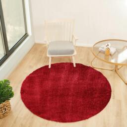 Rackhams Cloudy Shag-Solid Color Red Plush Soft Pile Rug - 160 x 213 cm - thumbnail 5