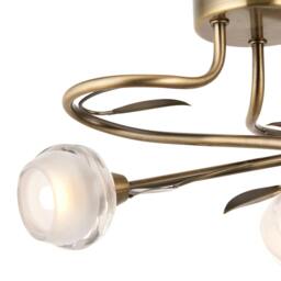 Rackhams Maywood 3 Light Semi Flush Ceiling Light Antique Brass - thumbnail 6
