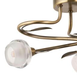 Rackhams Maywood 3 Light Semi Flush Ceiling Light Antique Brass - thumbnail 5