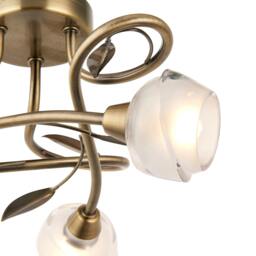 Rackhams Maywood 3 Light Semi Flush Ceiling Light Antique Brass - thumbnail 4