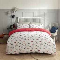 Rackhams Christmas Jumper Dog Puppies Reversible Duvet Set - Multi - King (220cm x 230cm) - thumbnail 3