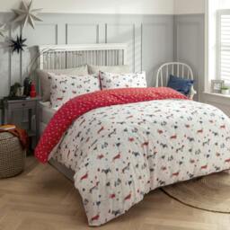 Rackhams Christmas Jumper Dog Puppies Reversible Duvet Set - Multi - King (220cm x 230cm) - thumbnail 2