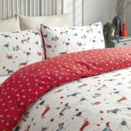 Rackhams Christmas Jumper Dog Puppies Reversible Duvet Set - Multi - King (220cm x 230cm)