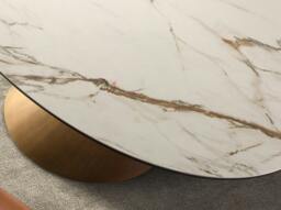 Rackhams Oval dining table with porcelain marble and bronze-coloured steel barrel 1160 - thumbnail 5