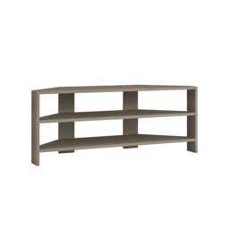 "Rackhams Thales Corner TV Stand for 32"" TVs with Open Shelves & Soft Rounded Edge 110cm Modern Multimedia Console - White" - thumbnail 3