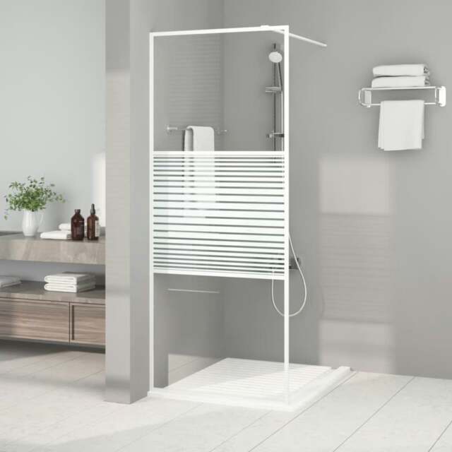 Rackhams Walk-in Shower Wall White 80x195 cm Clear ESG Glass