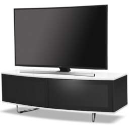 "Rackhams Caru Gloss Black and Gloss White Beam-Thru Remote Friendly Super-Contemporary ""D"" Shape Design 32""-65"" LED/OLED/LCD TV Cabinet" - thumbnail 3