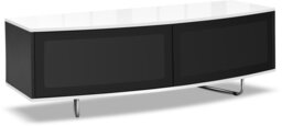 "Rackhams Caru Gloss Black and Gloss White Beam-Thru Remote Friendly Super-Contemporary ""D"" Shape Design 32""-65"" LED/OLED/LCD TV Cabinet" - thumbnail 4