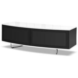 "Rackhams Caru Gloss Black and Gloss White Beam-Thru Remote Friendly Super-Contemporary ""D"" Shape Design 32""-65"" LED/OLED/LCD TV Cabinet" - thumbnail 6